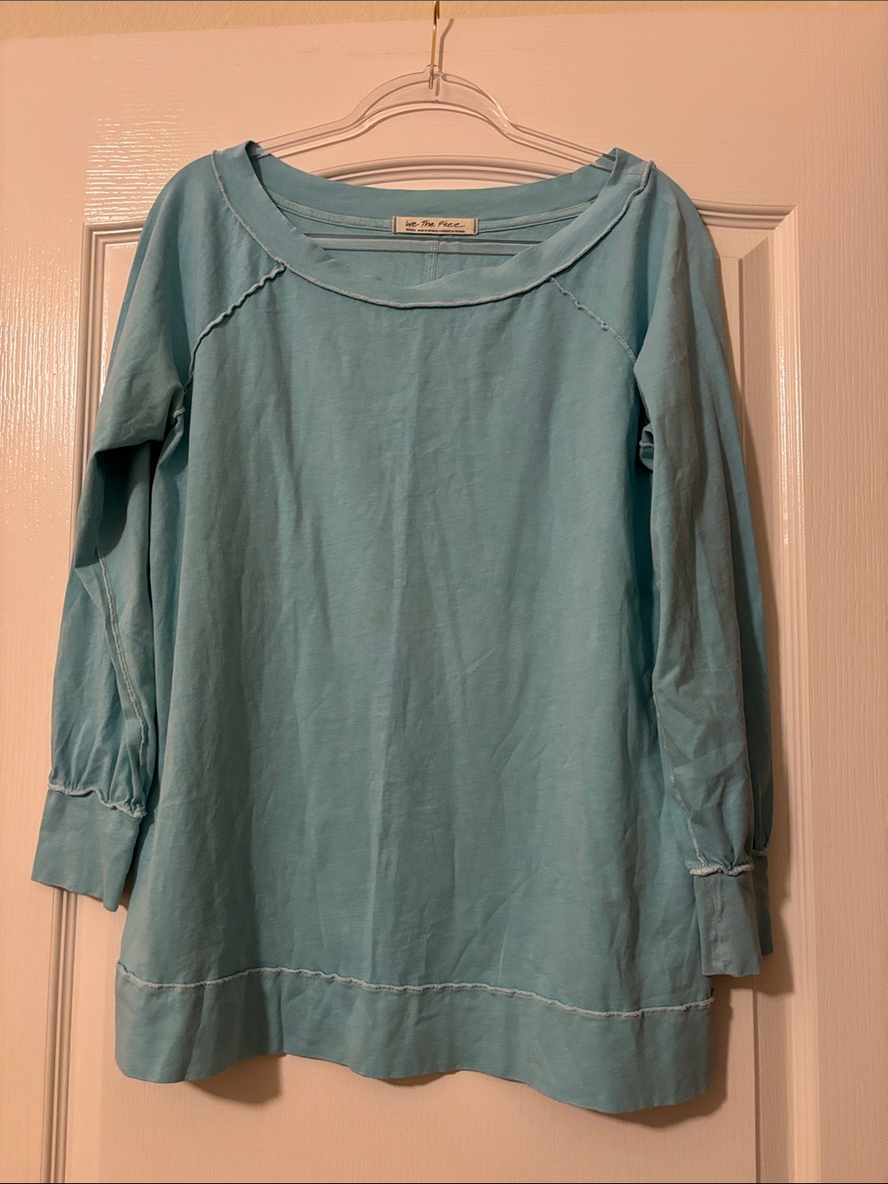 We The Free Sea Glass Blue Women's Long Sleeve Tunic Top size small.